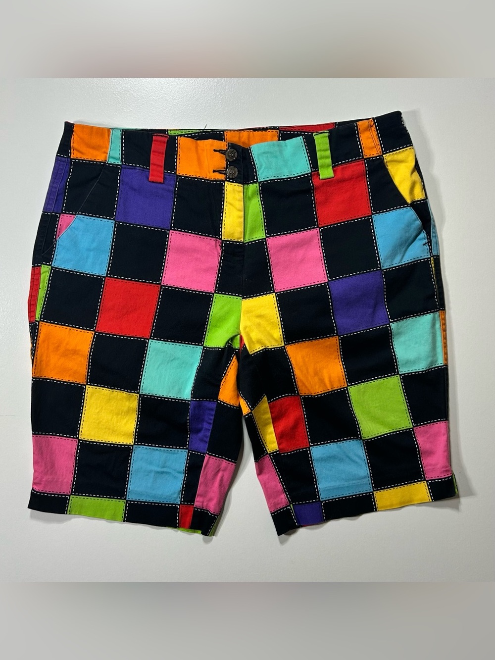 Women’s Loudmouth Golf Hollywood Squares shorts multicolored check Sz 10 bermuda